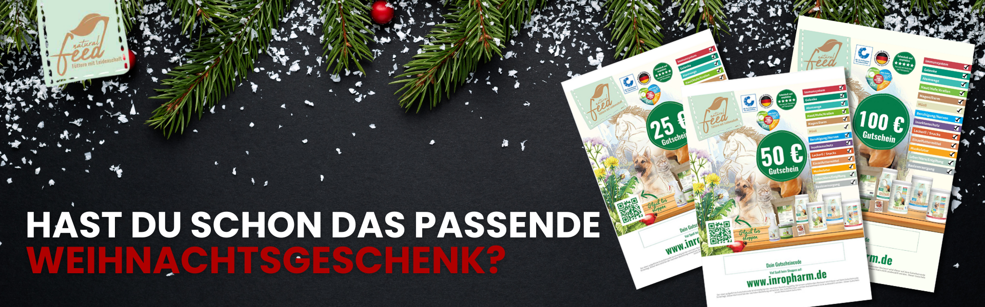 Geschenkgutschein Weihnachten Natural Feed